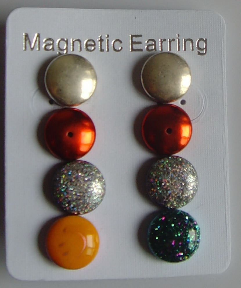 stone button earring